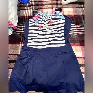 Kim Rogers Navy Blue tankini swimsuit